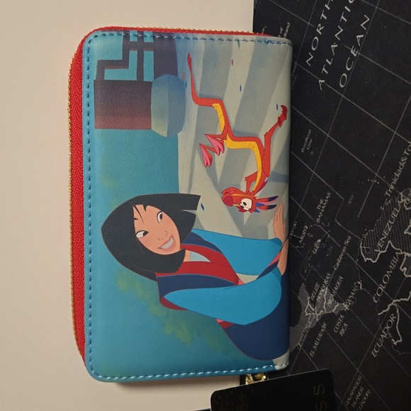 BNWT LoungeFly Disney Mulan Princess Zip around wallet - Picture 5 of 7